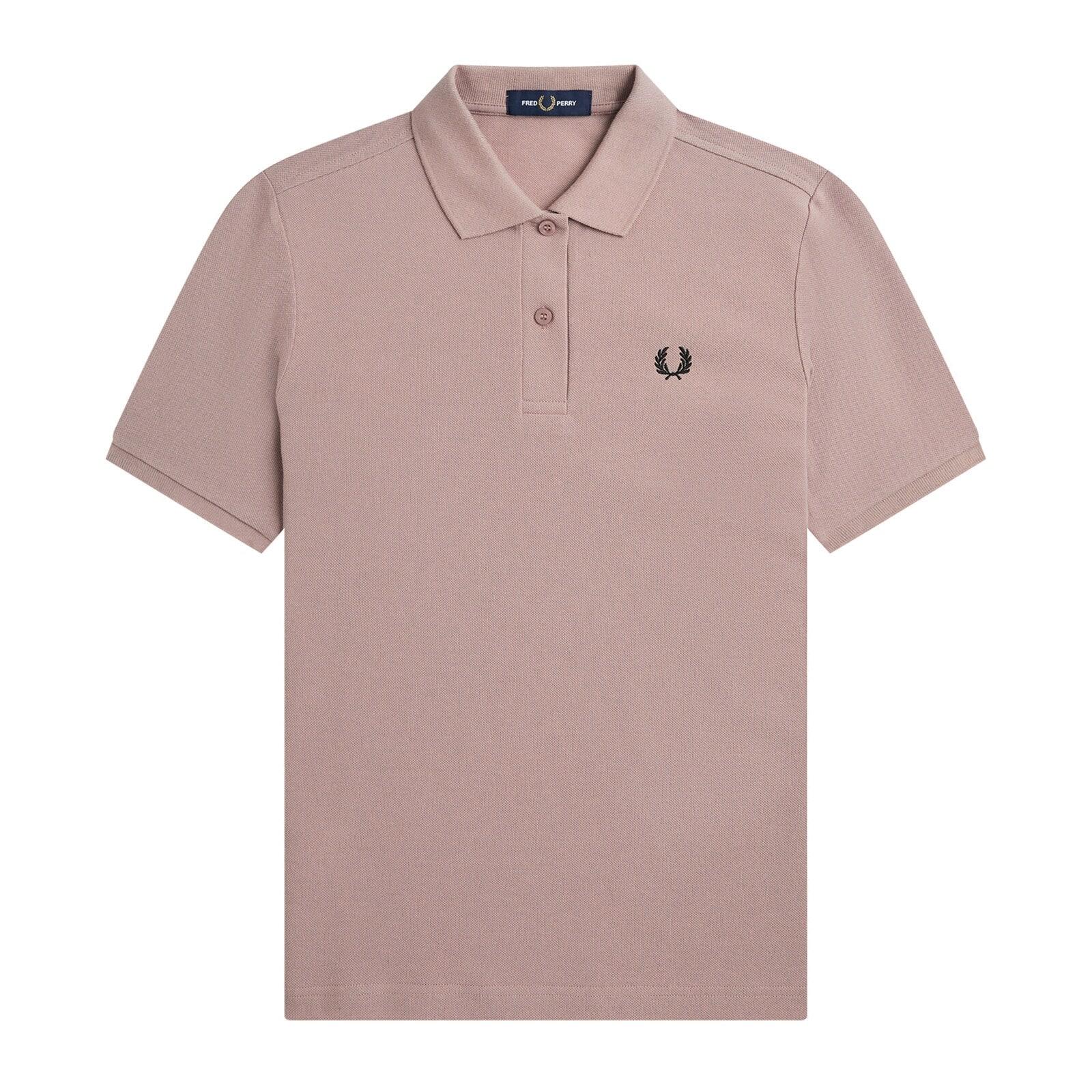 women pink solid logo polo