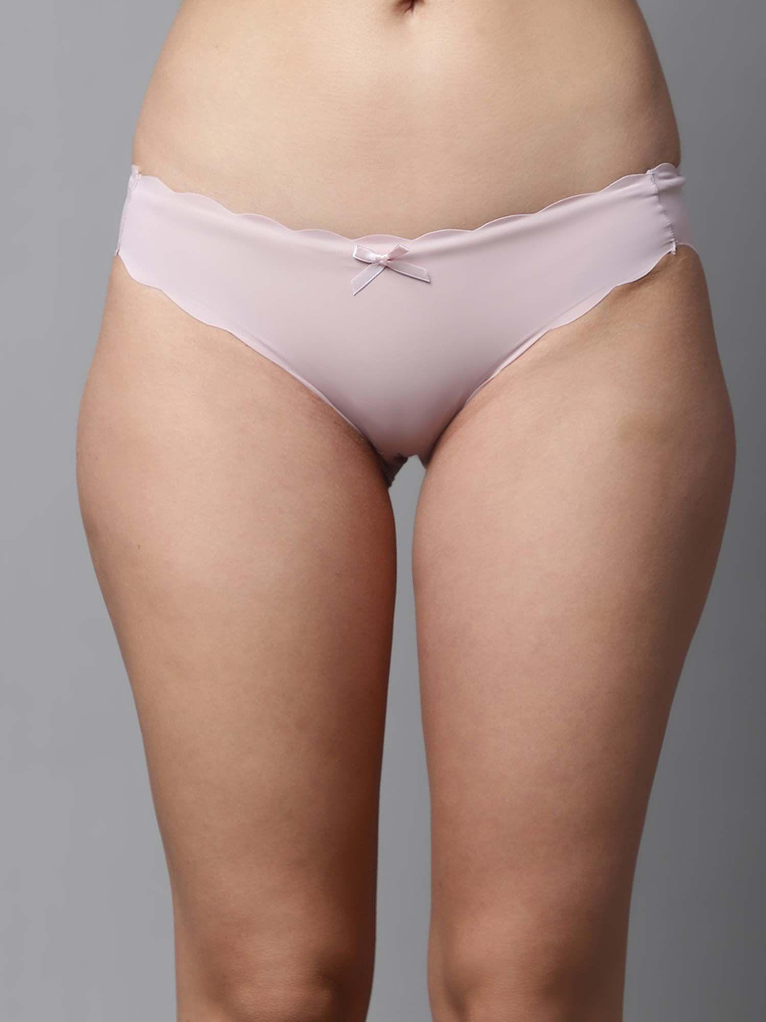 women pink solid low rise sexy bikini panty