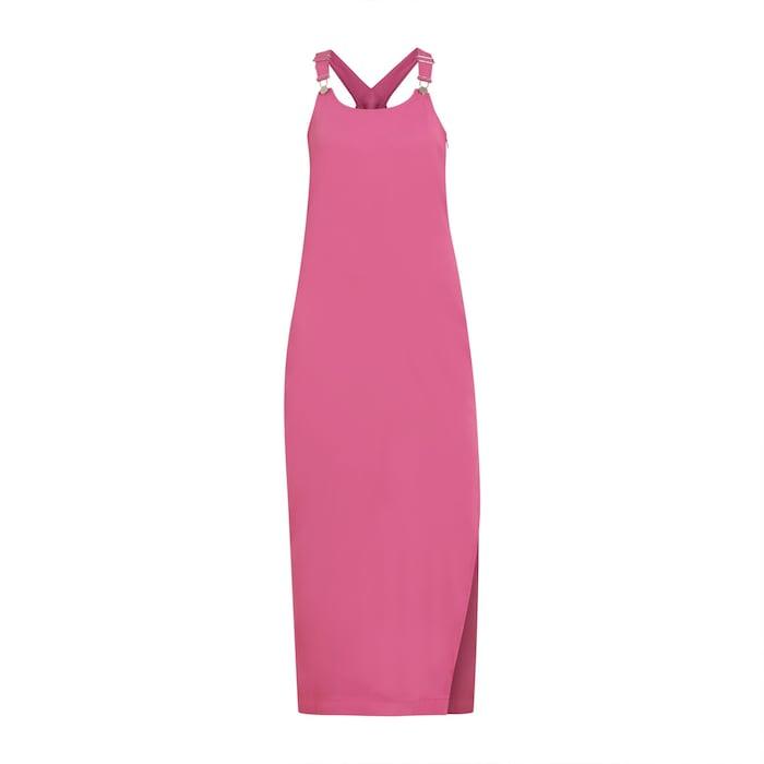 women pink solid strappy maxi dress