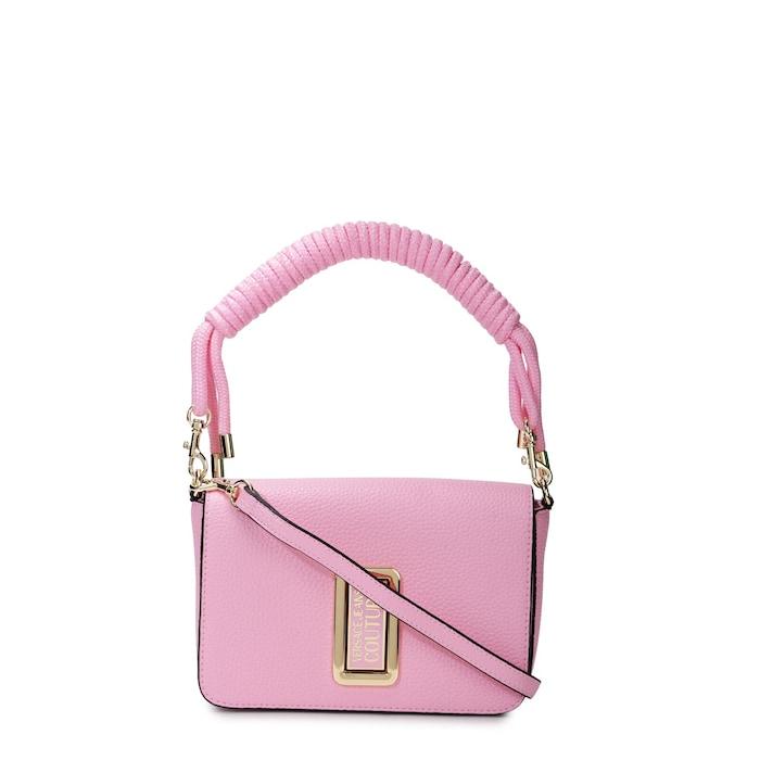 women pink solid vjc logo twist-lock crossbody bag