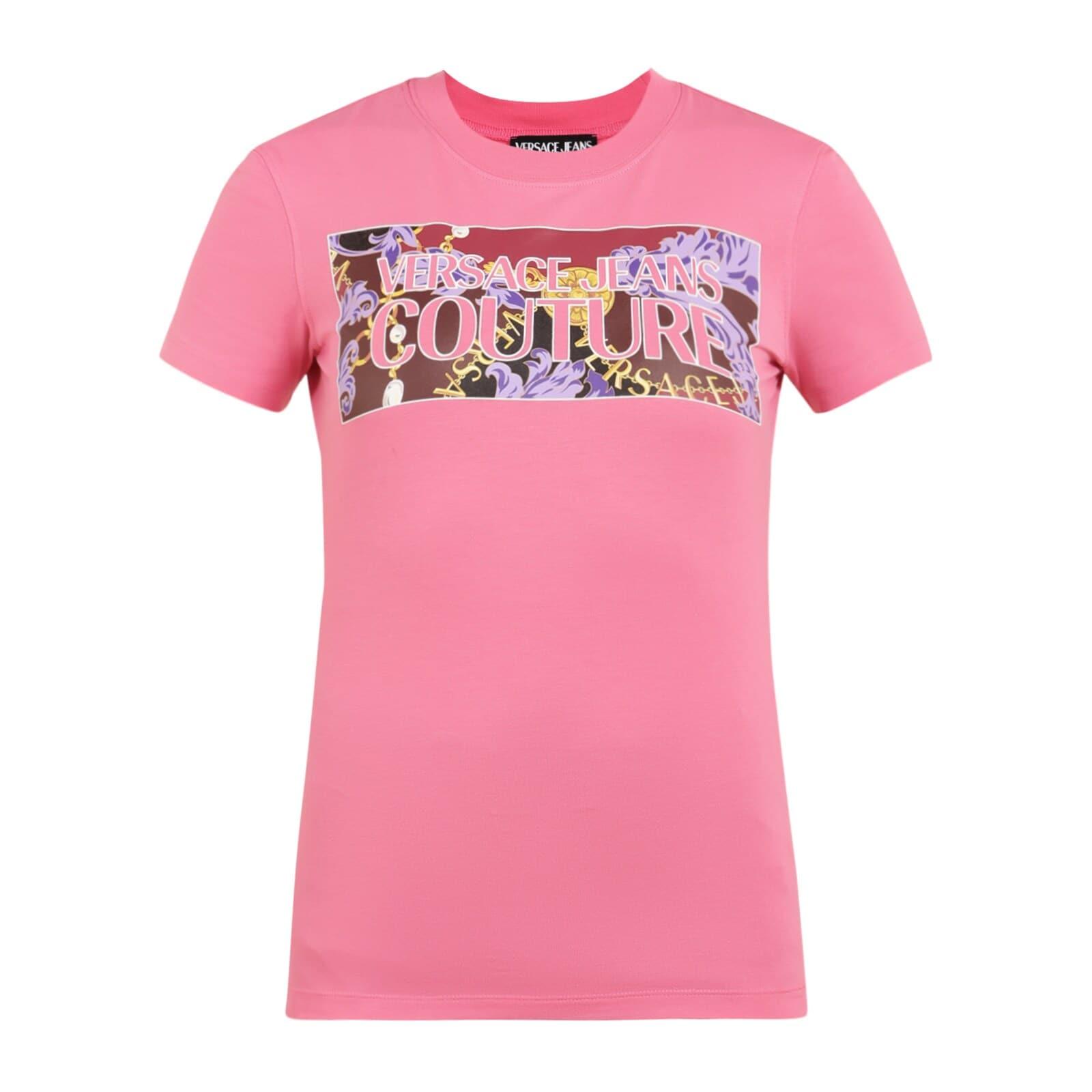 women pink vjc floral branded t-shirt