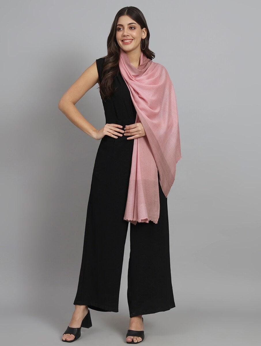 women pink wool hand woven shawls