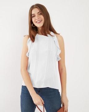 women pintuck regular fit top