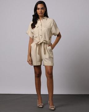 women playsuit with belt