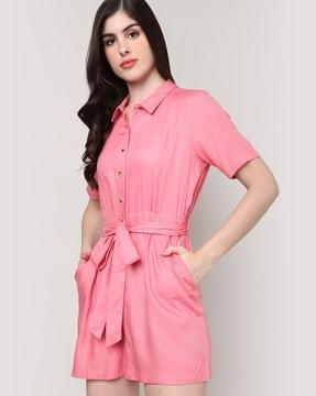 women playsuit with belt