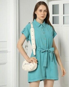 women playsuit with belt
