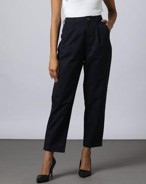 women pleat-front trousers