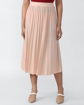 women pleated a-line skirt