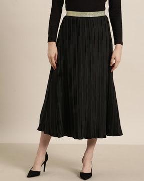 women pleated a-line skirt