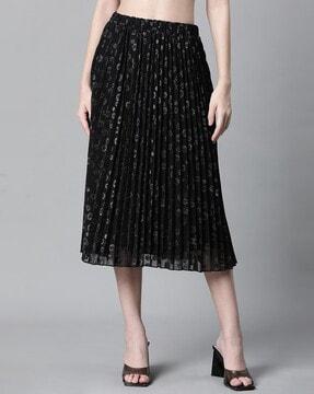 women pleated a-line skirt