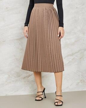 women pleated a-line skirt