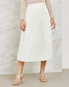 women pleated a-line skirt