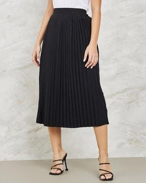 women pleated a-line skirt