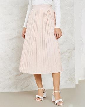 women pleated a-line skirt