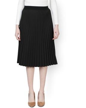 women pleated a-line skirt