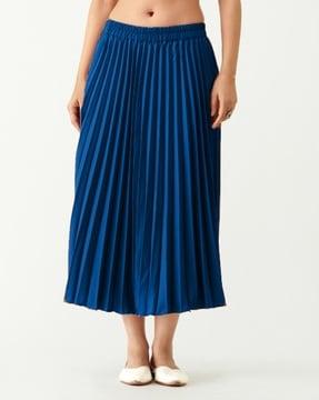 women pleated a-line skirt