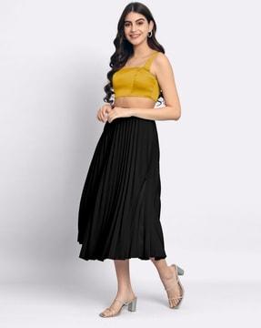 women pleated a-line skirt