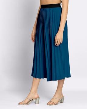 women pleated a-line skirt