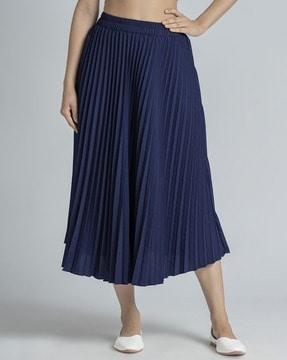 women pleated a-line skirt