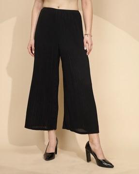 women pleated baggy fit palazzos