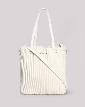 women pleated bucket bag