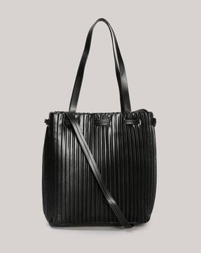 women pleated bucket bag