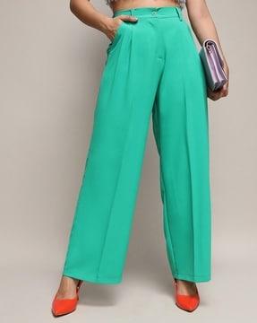 women pleated flared pants