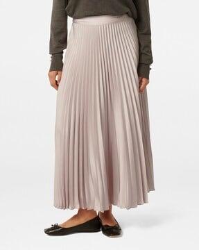 women pleated flared skirt