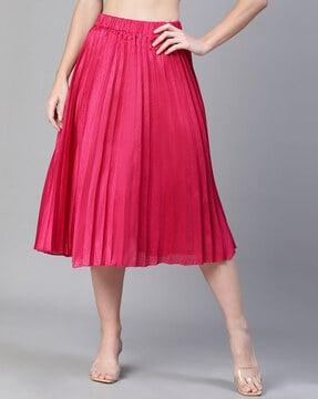 women pleated flared skirts