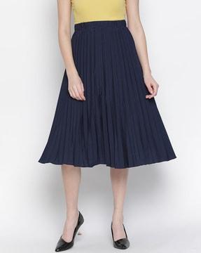 women pleated flared skirts