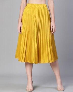 women pleated flared skirts