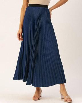 women pleated flared skirts