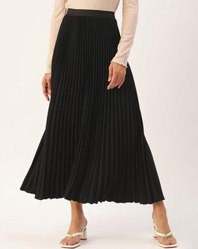 women pleated flared skirts