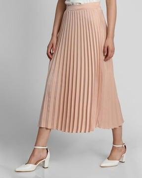 women pleated flared skirts