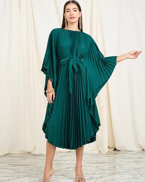 women pleated kaftan dress