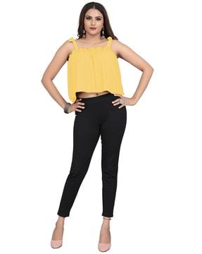 women pleated regular fit top