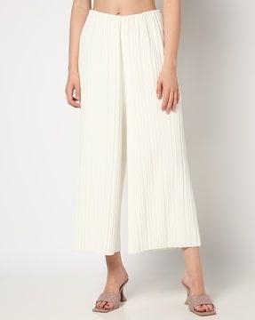 women pleated relaxed fit culottes