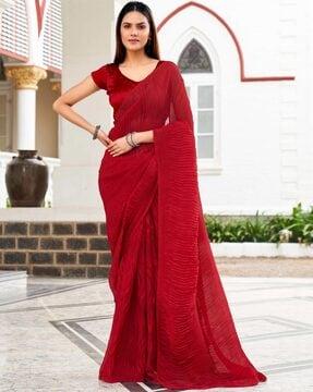 women pleated satin saree