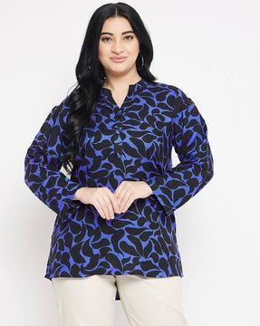 women plus size micro print top