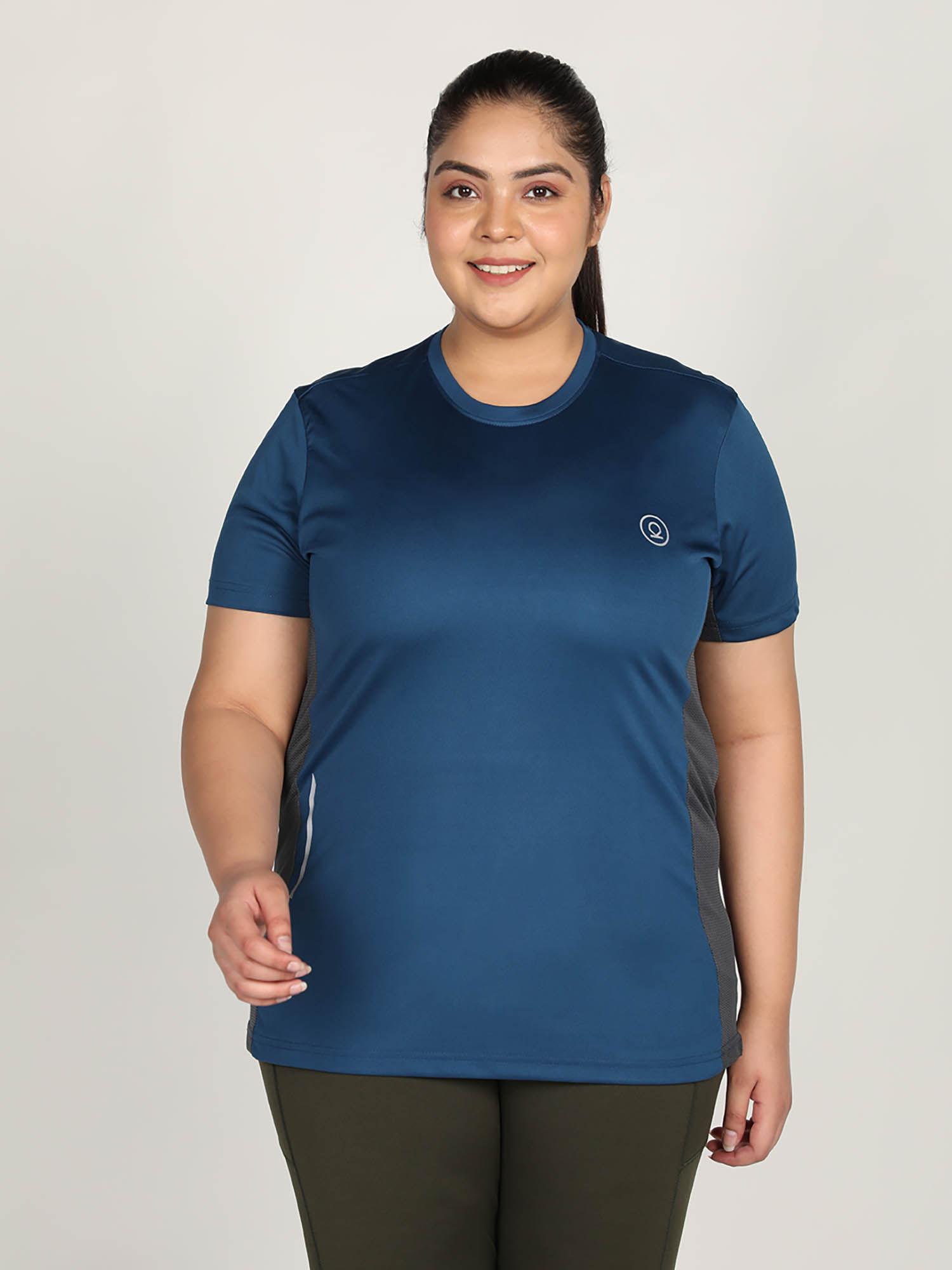 women plus size sports t-shirt - navy blue