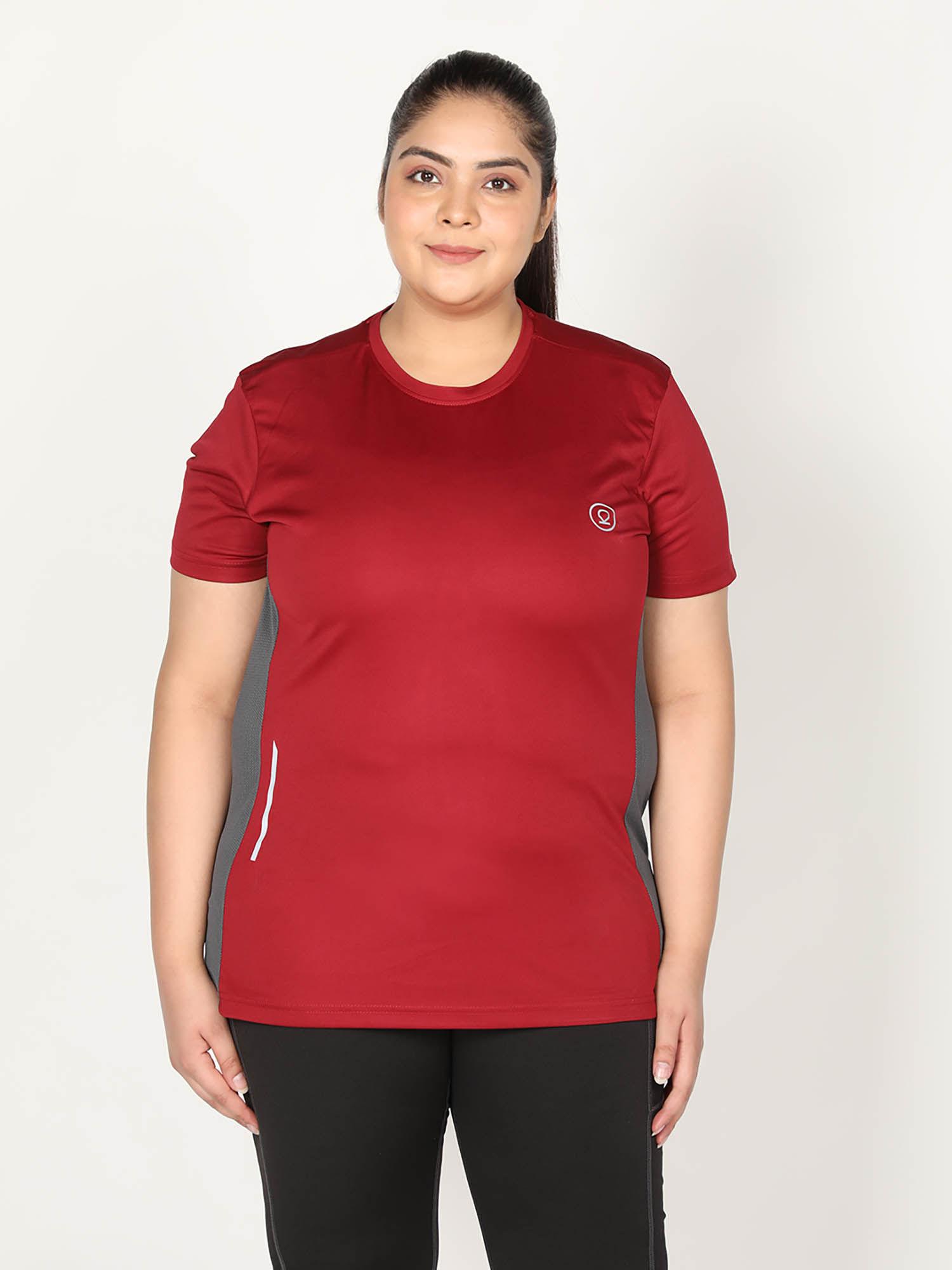 women plus size sports t-shirt - red