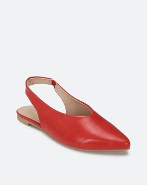 women pointed-toe slingback flat sandals