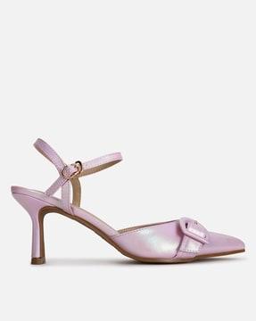 women pointed-toe stilettos with buckle closure