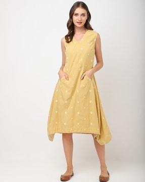 women polka-dot print a-line dress