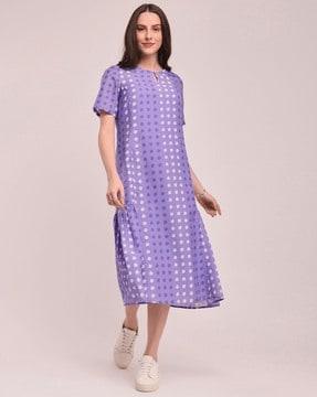 women polka-dot print a-line dress