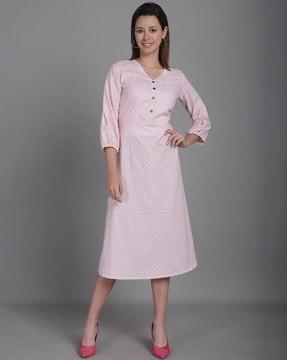 women polka-dot print a-line dress