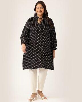 women polka-dot print a-line kurta