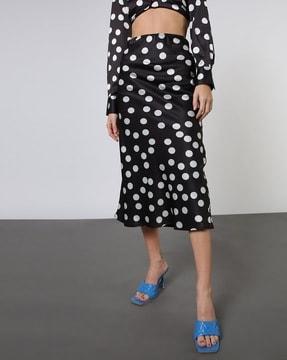 women polka-dot print a-line skirt