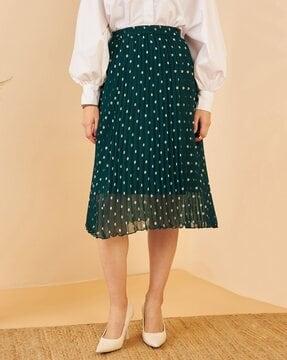 women polka-dot print a-line skirt