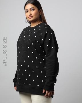 women polka-dot print crew-neck sweatshirt